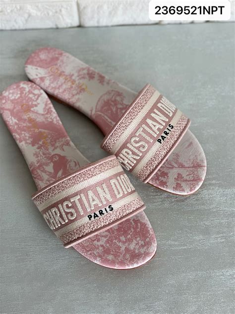 christian dior slides pink|Christian Dior wedge slides.